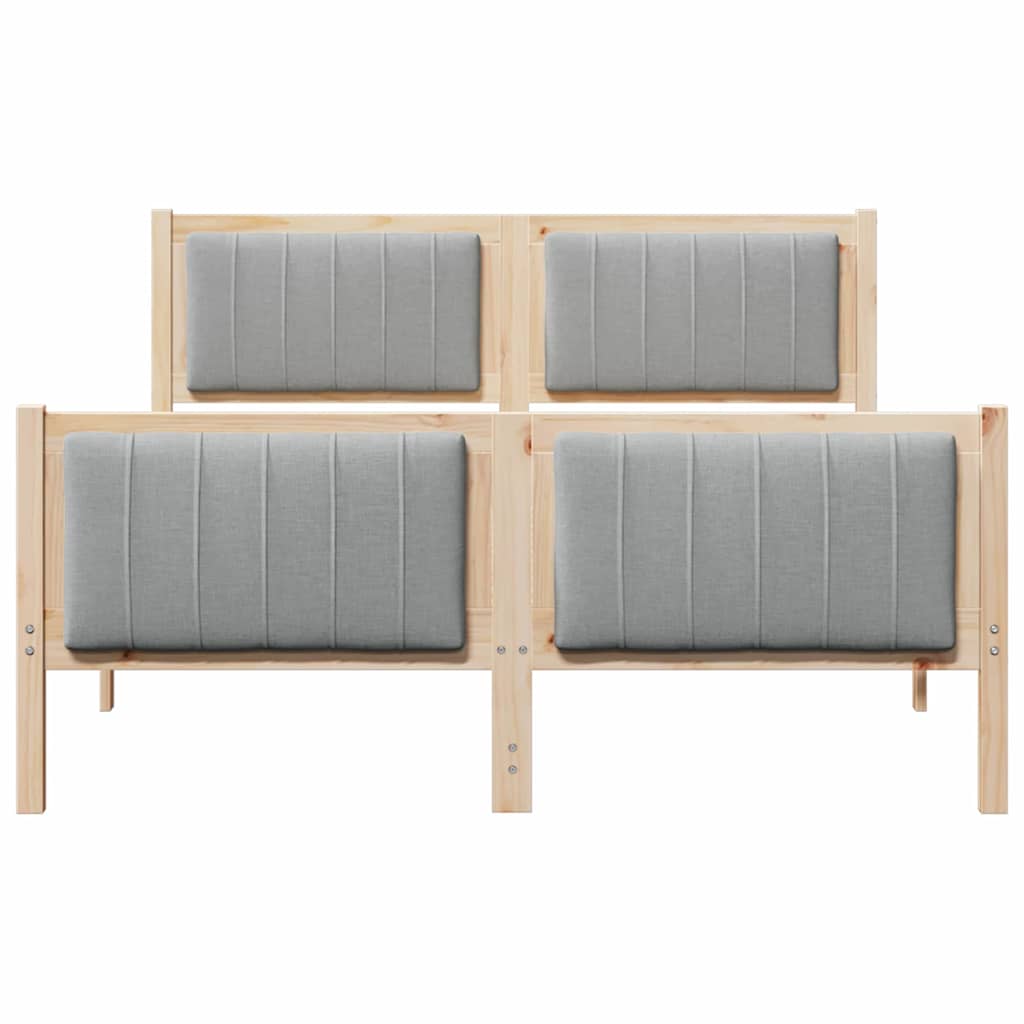 Bettgestell Braun und hellgrau 135 x 190 cm Massivholz Kiefer