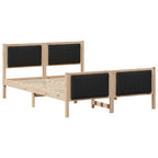 Bettgestell Braun und Schwarz 135 x 190 cm Massivholz Kiefer
