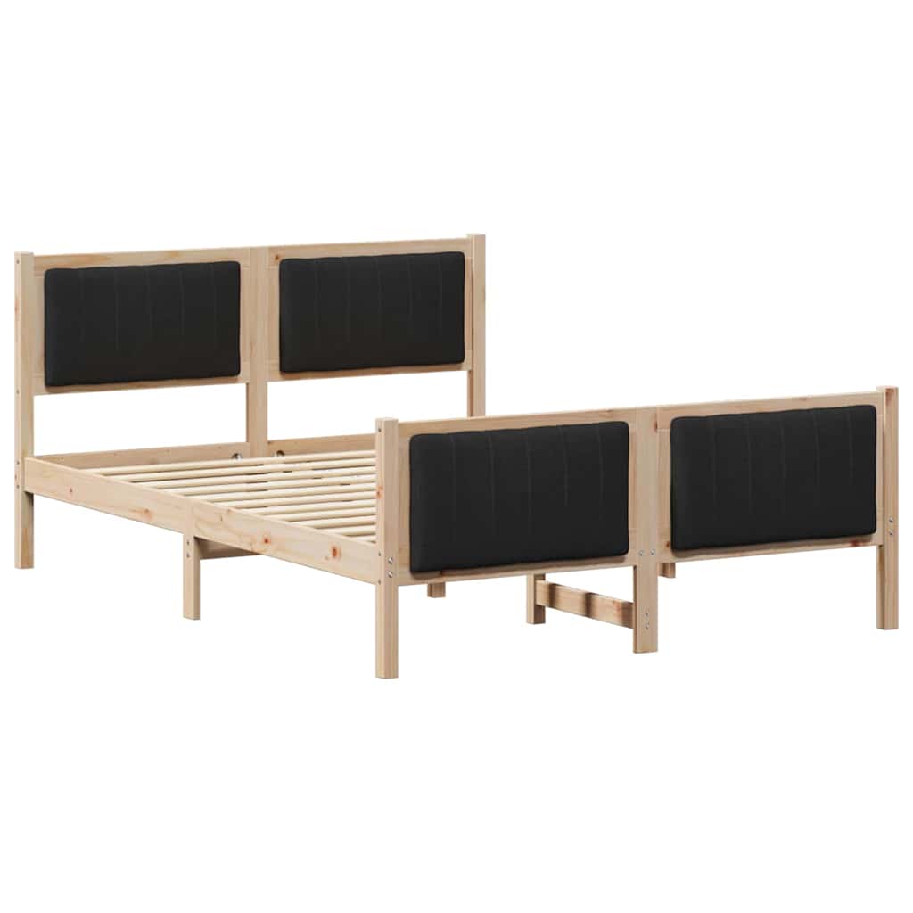 Bettgestell Braun und Schwarz 135 x 190 cm Massivholz Kiefer