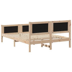 Bettgestell Braun und Schwarz 135 x 190 cm Massivholz Kiefer