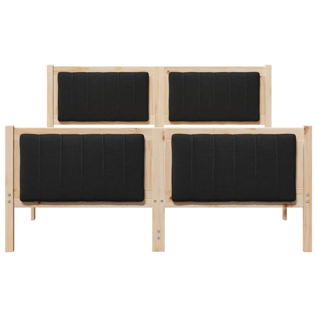 Bettgestell Braun und Schwarz 135 x 190 cm Massivholz Kiefer