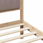 Bettgestell Braun und Taupe 135 x 190 cm Massivholz Kiefer