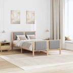Bettgestell Braun und hellgrau 120 x 190 cm Massivholz Kiefer