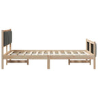 Bettgestell Braun und Dunkelgrau 120 x 190 cm Massivholz Kiefer