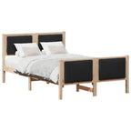 Bettgestell Braun und Schwarz 120 x 190 cm Massivholz Kiefer
