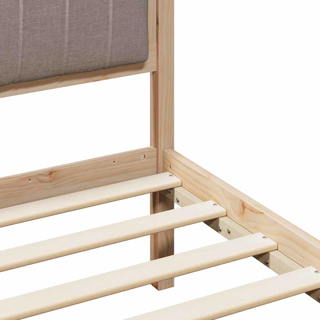 Bettgestell Braun und Taupe 120 x 190 cm Massivholz Kiefer