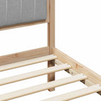 Bettgestell Braun und hellgrau 100 x 200 cm Massivholz Kiefer