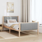 Bettgestell Braun und hellgrau 100 x 200 cm Massivholz Kiefer