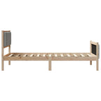 Bettgestell Braun und hellgrau 100 x 200 cm Massivholz Kiefer