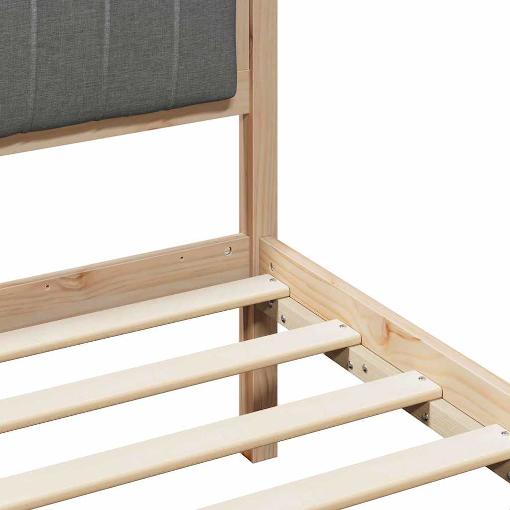 Bettgestell Braun und Dunkelgrau 100 x 200 cm Massivholz Kiefer