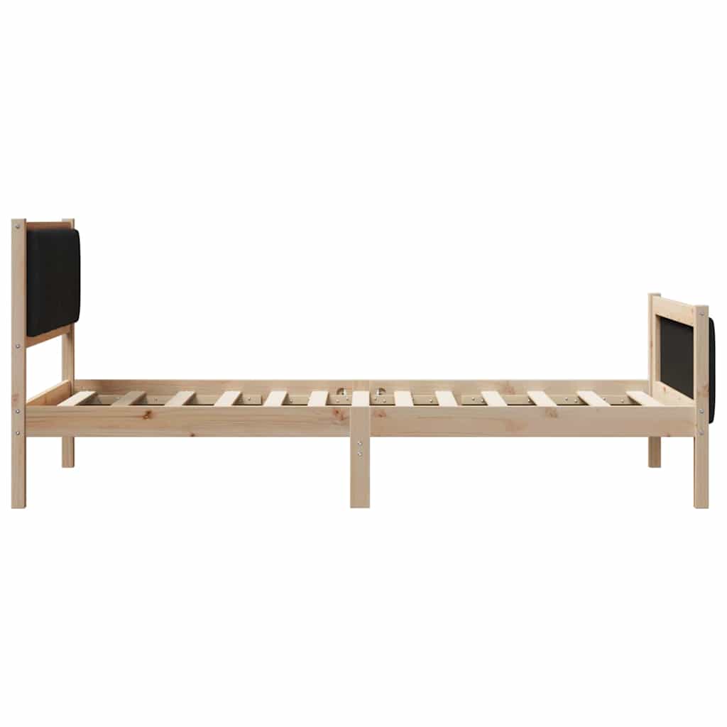 Bettgestell Braun und Schwarz 100 x 200 cm Massivholz Kiefer
