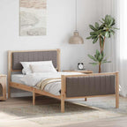 Bettgestell Braun und Taupe 100 x 200 cm Massivholz Kiefer