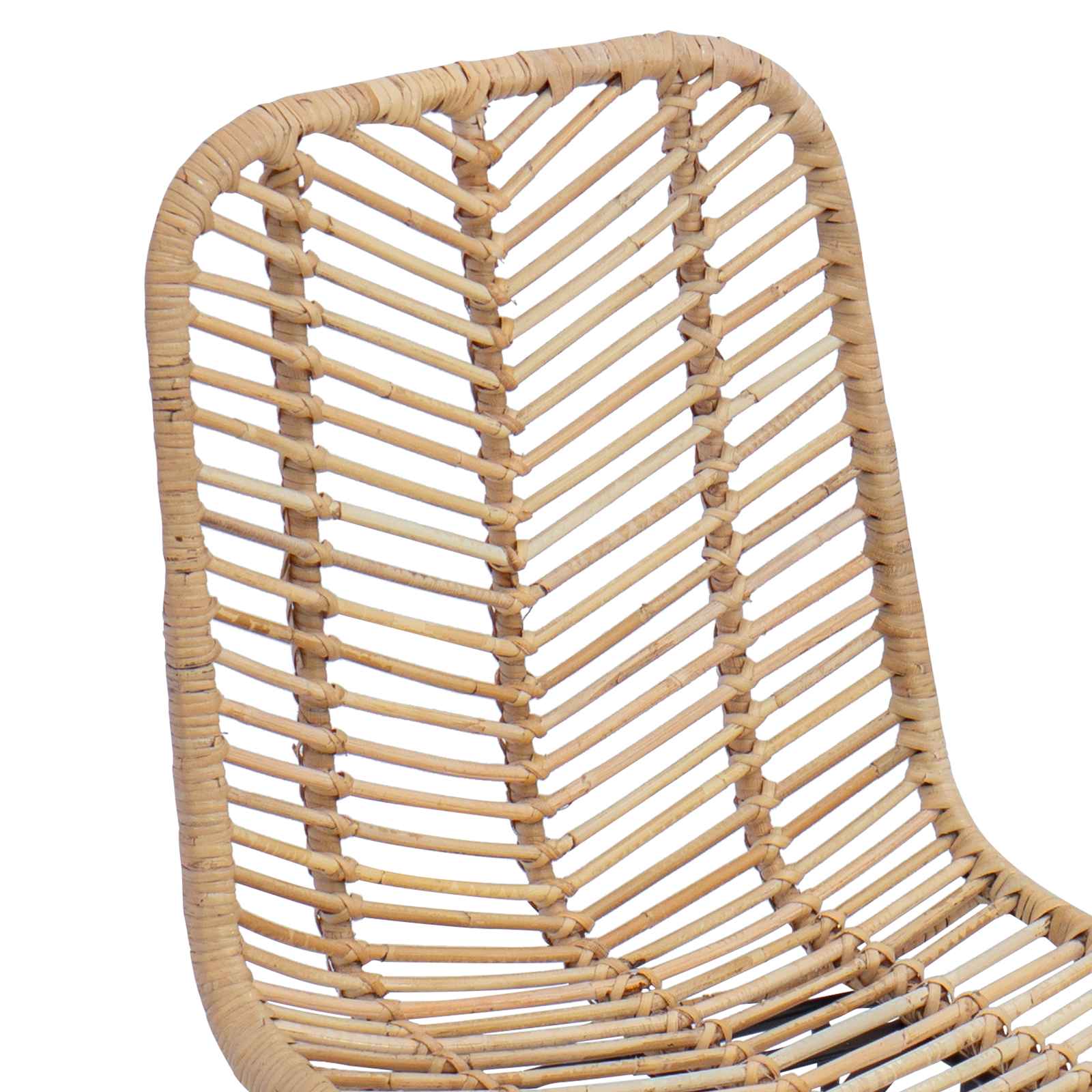 Esszimmerstuhl 2 pcs Rattan und Eisen Natur 44,5 x 54,5 x 85 cm