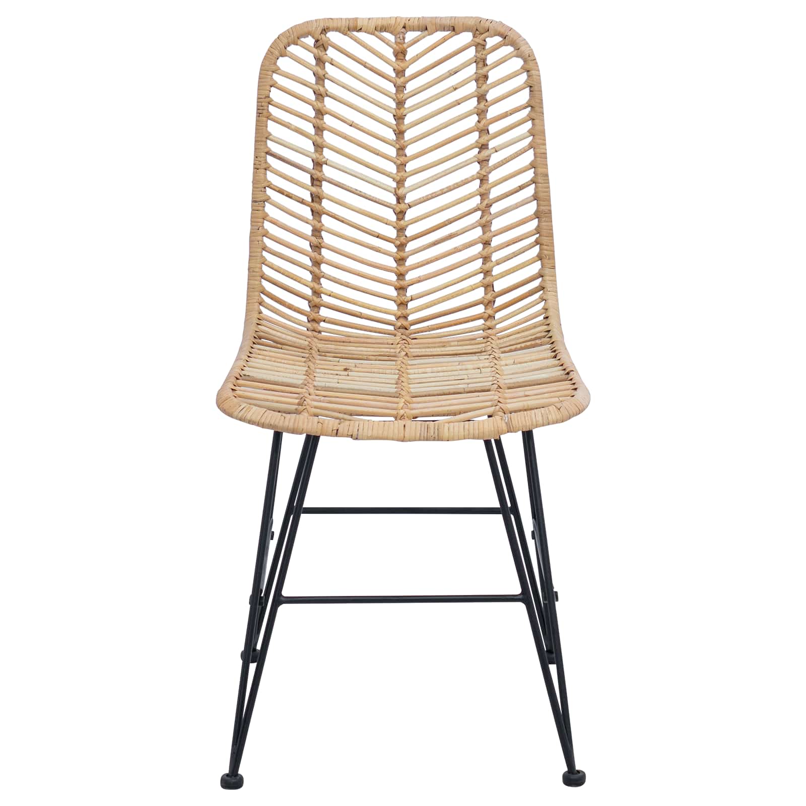 Esszimmerstuhl 2 pcs Rattan und Eisen Natur 44,5 x 54,5 x 85 cm