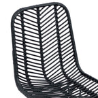 Esszimmerstuhl 2 pcs Rattan und Eisen Schwarz