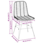 Esszimmerstuhl 2 pcs Rattan und Eisen Schwarz
