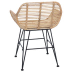 Esszimmerstuhl 2 pcs Rattan und Eisen Natur 55 x 50 x 74 cm