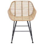 Esszimmerstuhl 2 pcs Rattan und Eisen Natur 55 x 50 x 74 cm