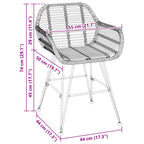 Esszimmerstuhl 2 pcs Rattan und Eisen Natur 55 x 50 x 74 cm