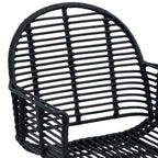 Esszimmerstuhl 2 pcs Rattan und Eisen Schwarz 57 x 55 x 85 cm