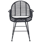 Esszimmerstuhl 2 pcs Rattan und Eisen Schwarz 57 x 55 x 85 cm