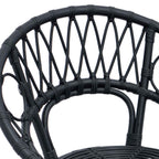 Esszimmerstuhl 2 pcs Rattan und Eisen Schwarz 54 x 65 x 82 cm