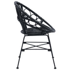 Esszimmerstuhl 2 pcs Rattan und Eisen Schwarz 54 x 65 x 82 cm
