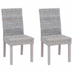 Esszimmerstuhl 2 pcs Kubu-Rattan und Massivholz aus Mahagoni