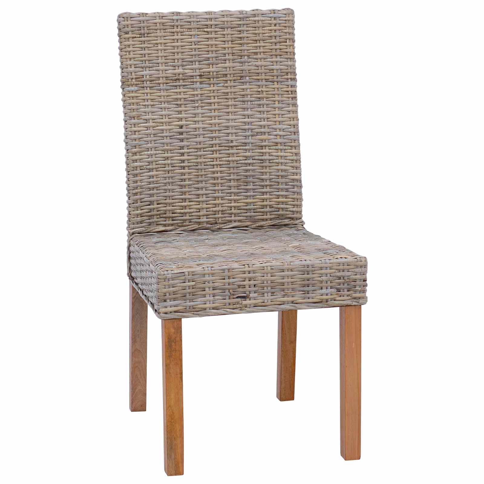 Esszimmerstuhl 2 pcs Kubu-Rattan und Massivholz aus Mahagoni