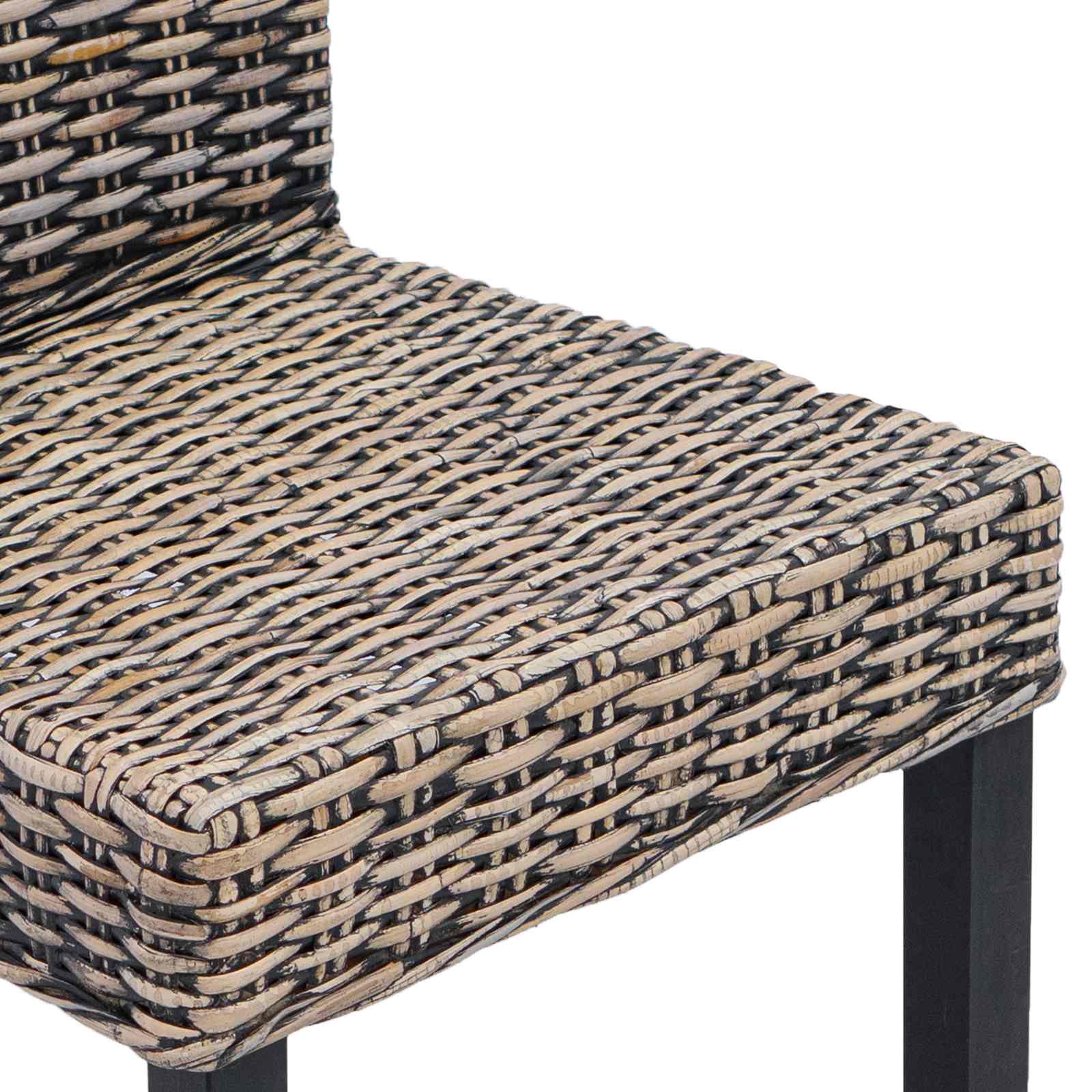 Esszimmerstuhl 2 pcs Kubu-Rattan und Massivholz aus Mahagoni