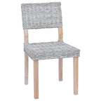 Esszimmerstuhl 2 pcs Kubu Rattan Weiß gewaschen 46 x 55 x 84 cm