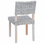 Esszimmerstuhl 2 pcs Kubu Rattan Weiß gewaschen 46 x 55 x 84 cm