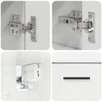 Badezimmermöbel-Set 2 pcs Hochglanz Weiß Sperrholz und Metall