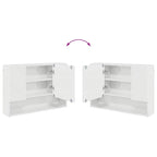 Badezimmermöbel-Set 2 pcs Hochglanz Weiß Sperrholz und Metall