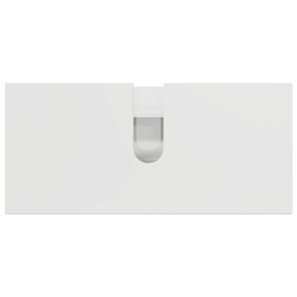 Badezimmermöbel-Set 2 pcs Hochglanz Weiß Sperrholz und Metall