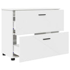 Badezimmermöbel-Set mit Regal 3 pcs Weiß Sperrholz und Metall