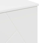 Badezimmermöbel-Set mit Regal 3 pcs Weiß Sperrholz und Metall