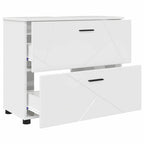 Badezimmermöbel-Set 3 pcs Hochglanz Weiß Sperrholz und Metall