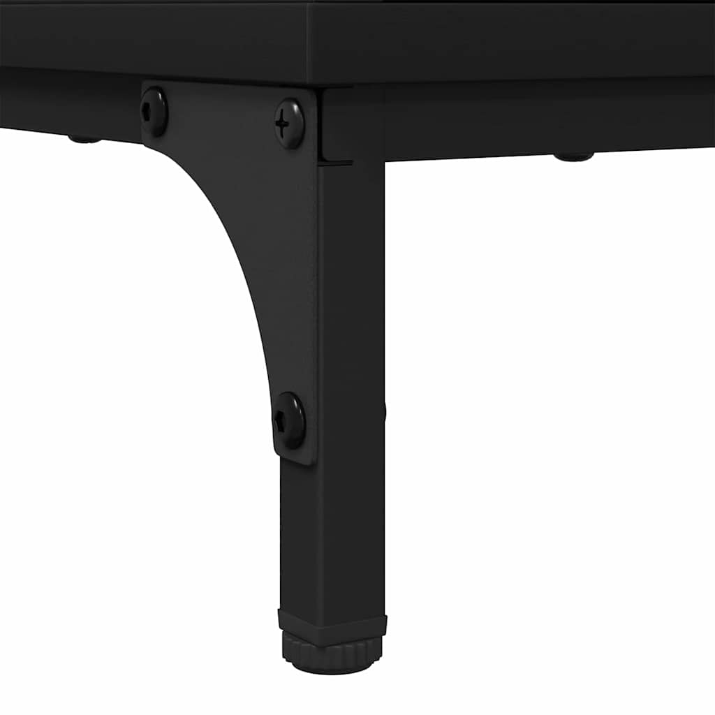 Badezimmermöbel-Set mit Tür 2 pcs Schwarz Sperrholz und Metall