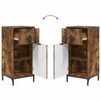 Badezimmermöbel-Set mit Schubladen 2 pcs Geräucherte Eiche