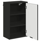 Badezimmermöbel-Set mit Tür 3 pcs Schwarz Sperrholz und Metall