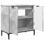 Badezimmermöbel Set mit Regal 3 pcs Betongrau Holzwerkstoff