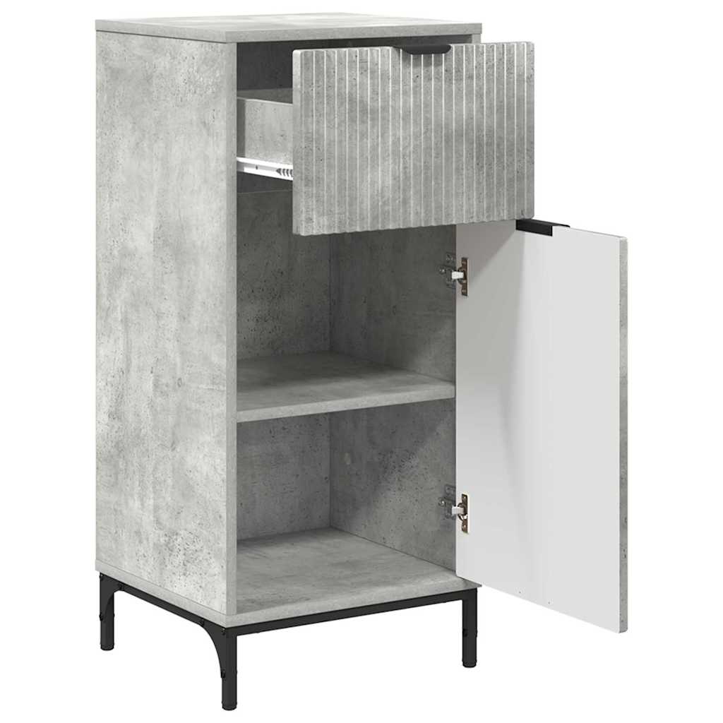 Badezimmermöbel Set mit Regal 3 pcs Betongrau Holzwerkstoff