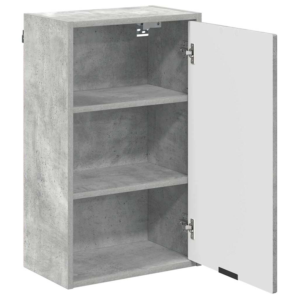 Badezimmermöbel Set mit Regal 3 pcs Betongrau Holzwerkstoff