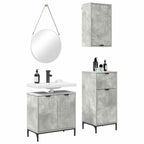 Badezimmermöbel Set mit Regal 3 pcs Betongrau Holzwerkstoff