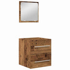 Badezimmermöbel-Set mit Schubladen 2 pcs Altholz Holzwerkstoff