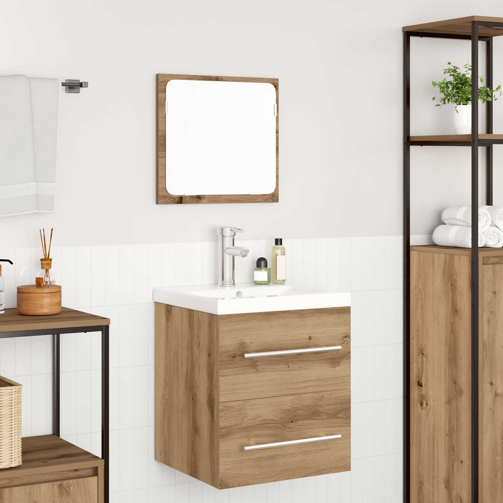 Badezimmermöbel-Set 2 pcs Artisan-Eiche Holzwerkstoff