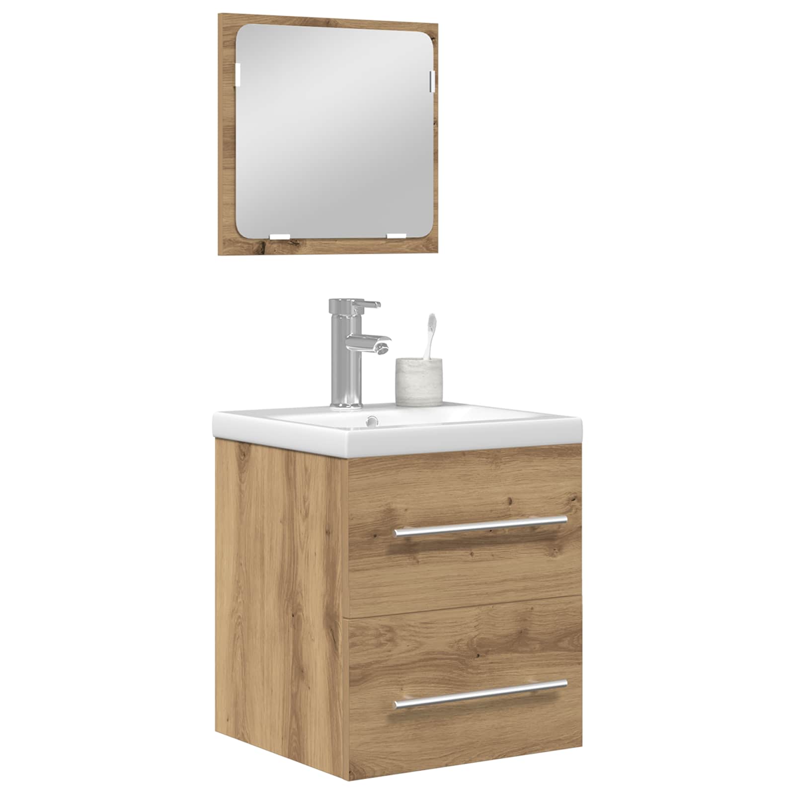 Badezimmermöbel-Set 2 pcs Artisan-Eiche Holzwerkstoff