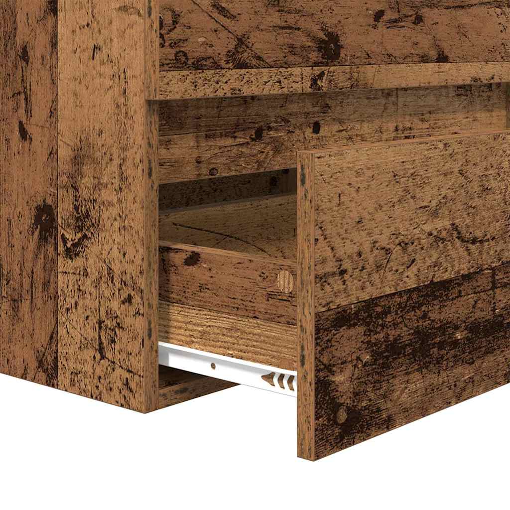 Badezimmermöbel-Set 2 pcs Altes Holz und Weiß Holzwerkstoff