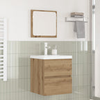 Badezimmermöbel-Set 2 pcs Artisan-Eiche und Weiß Holzwerkstoff